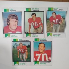 1973 Topps Football X5 Cdz Lot San Francisco 49ers #'s 157, 181, 207, 387, 527