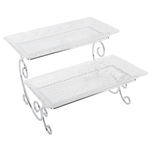 2 Tier Glass Display Tray for Cakes & Desserts - Elegant & Durable - Picture 9 of 17