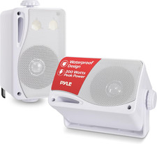 3-Way Weatherproof Outdoor Speaker Set - 3.5 Inch 200W Pair of Marine Grade Moun