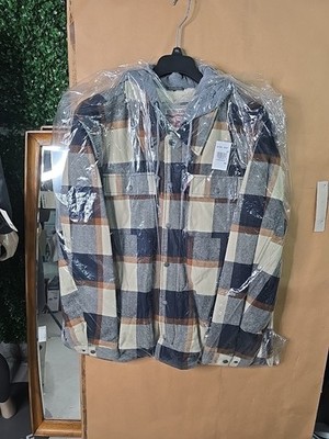 Levi's Men's Plaid Sherpa Lined Hooded Shirt Jacket XXL Skateboard Plaid NWT