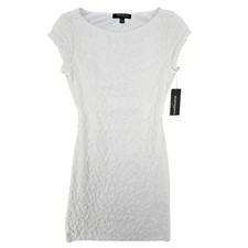 Sharagano New 4 Womens Minimalist Textured Graduation Ivory Bodycon Dress