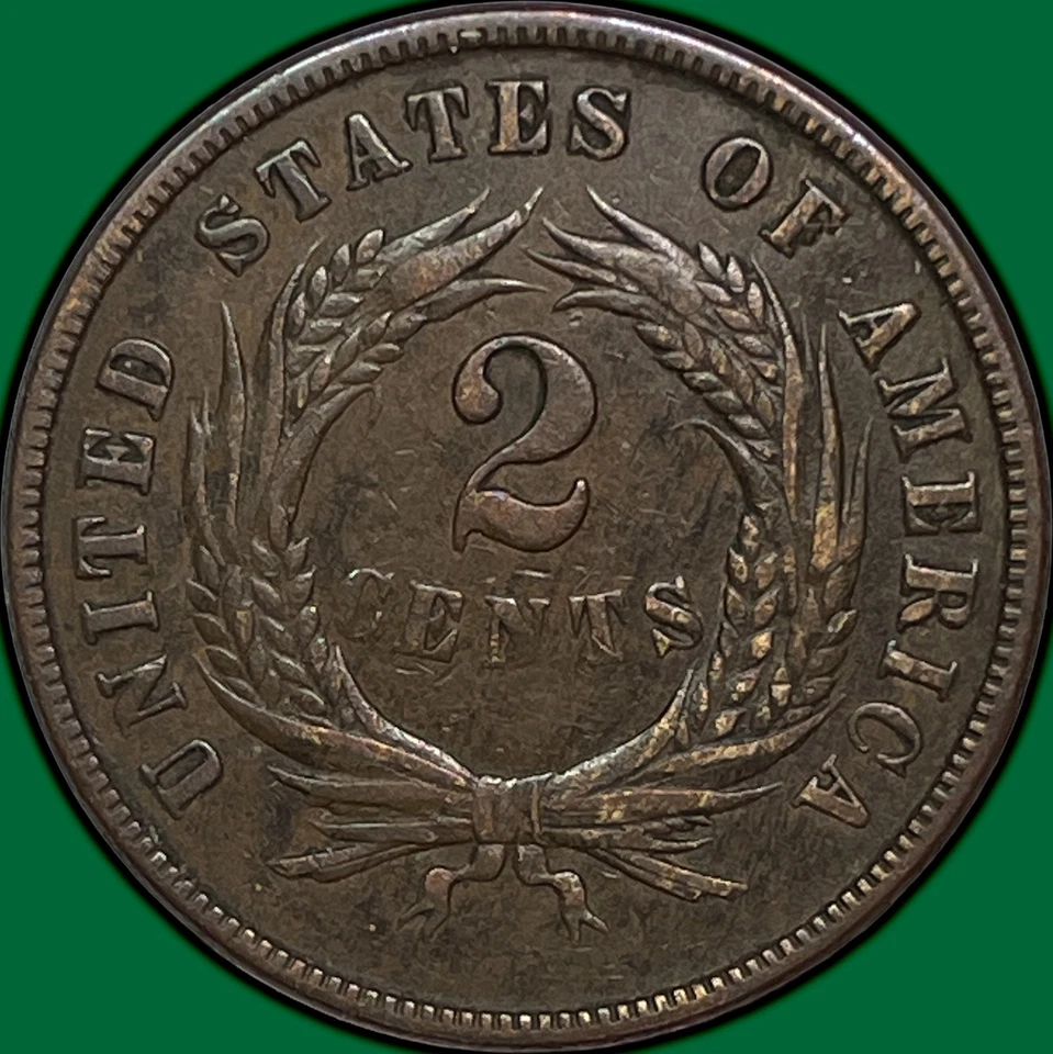 1871 Two Cent Piece Choice Extremely Fine XF+/AU Coin #29561 - Image 2 of 3