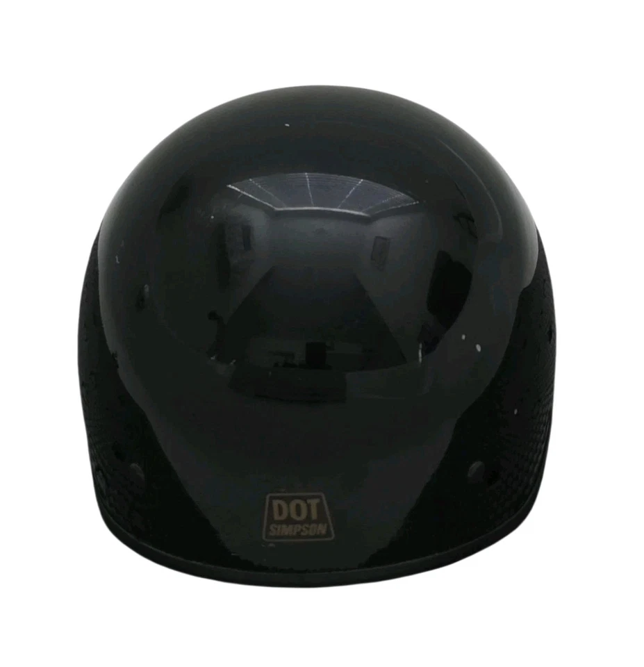 Harley Davidson Simpson Motorcycle Helmet Size Medium Shorty Black  - Image 4 of 4