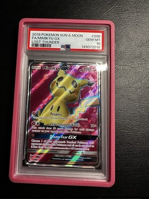 PSA 10 2018 Mimikyu GX Full Art Ultra Rare 206/214 Lost Thunder
