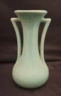 1930's McCoy Nelson Pale Turquoise Finished 2 Handle 9.5" Tall Vintage Vase