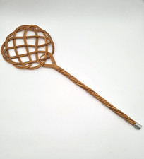 Battoir à tapis en rotin tressé,  vintage - B61