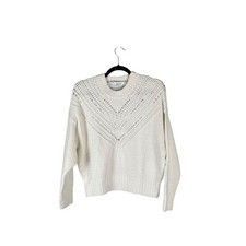 IRO Arresi White Open Knit Pullover Sweater Size XS
