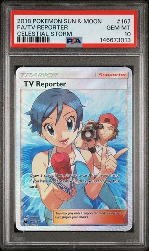 Pokemon Card PSA 10 TV Reporter 167/168 Celestial Storm