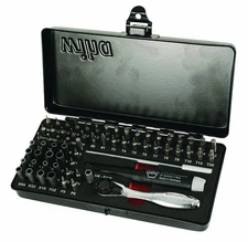 Wiha Precision Micro Bit Ratchet Set, Steel Storage Box, 65-Piece (75965)