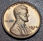 1936-S Lincoln Wheat Cent RED BU UNC Raw 1930s Wheat Penny Coin
