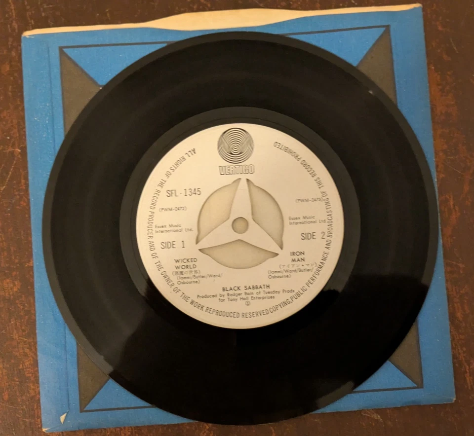 BLACK SABBATH WICKED WORLD / IRON MAN Japanese Vertigo SFL 1345 NM/EX - Image 3 of 4
