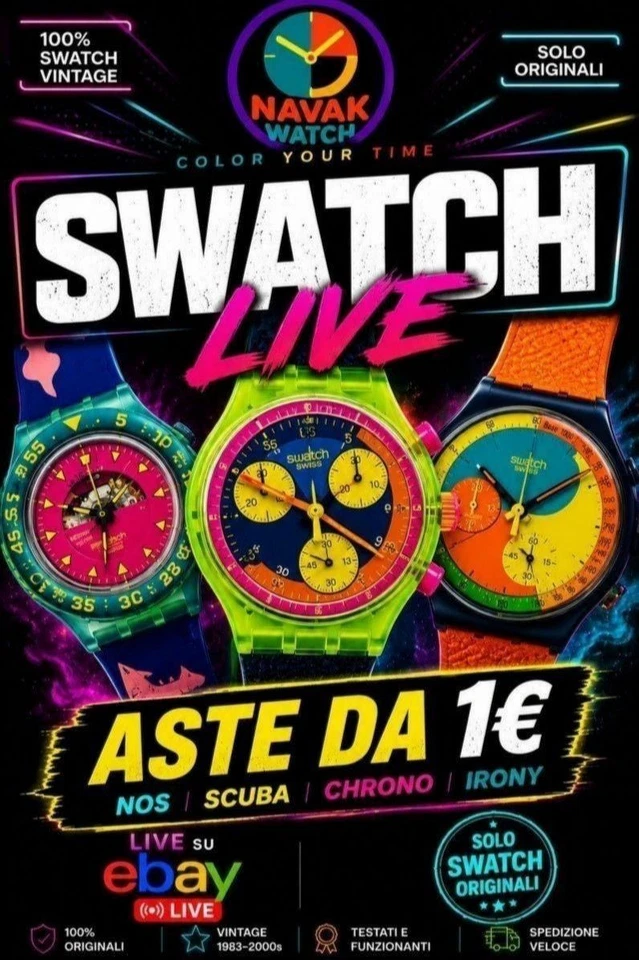 SWATCH LIVE 🚀 Vintage & NOS Originali • Tutto da 1€