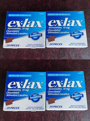 Ex-Lax Regular Strength Chocolated Stimulant Laxative Constipation Relief, 24 Ct