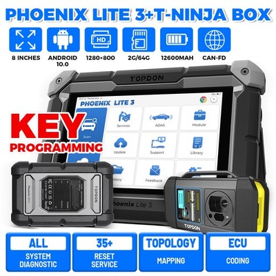 TOPDON Phoenix Lite 3 +T-ninja Box Advanced Diagnostic Scanner & Key Programmer