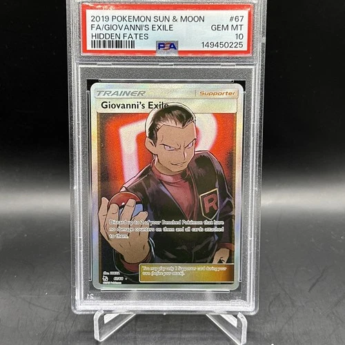 2019 POKEMON SUN & MOON FA GIOVANNI'S EXILE HIDDEN FATES #67 PSA 10