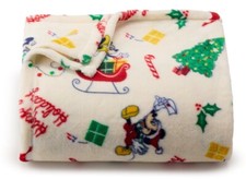 Disney Happy HOLIDAY MICKEY Mouse Christmas 5x6' THROW BLANKET The Big One NEW 