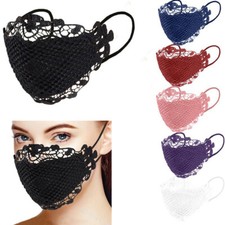 Lace Applique Covering Face Mask Adult Delicate Reusable Facemask Acces New