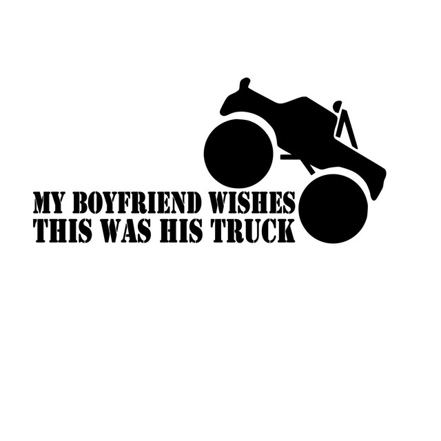 my boyfriend wishes 16x7 sticker car truck decal *WHITE* (Alt. color available) eBay