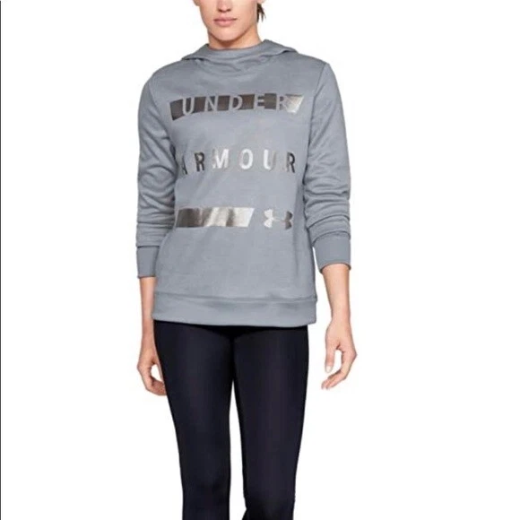 UNDER ARMOUR Women s Metallic Word Mark Fleece Pullover Hoodie
