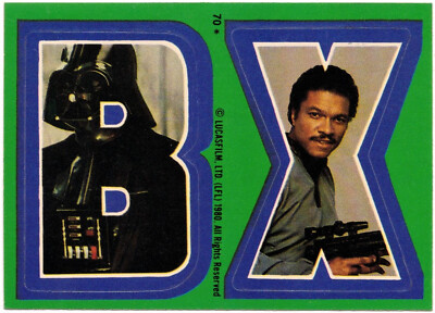 1980 Topps Empire Strikes Back S. 3 Sticker # 70 B & X Darth & Lando  (ex-mt) A
