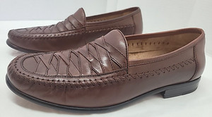 Domani Loafers Men\'s 10 Brown Woven Leather Preppy Grandpa Classic Work Office Domani | Shoes | Domani Loafers Mens Brown Woven Leather  main image 4