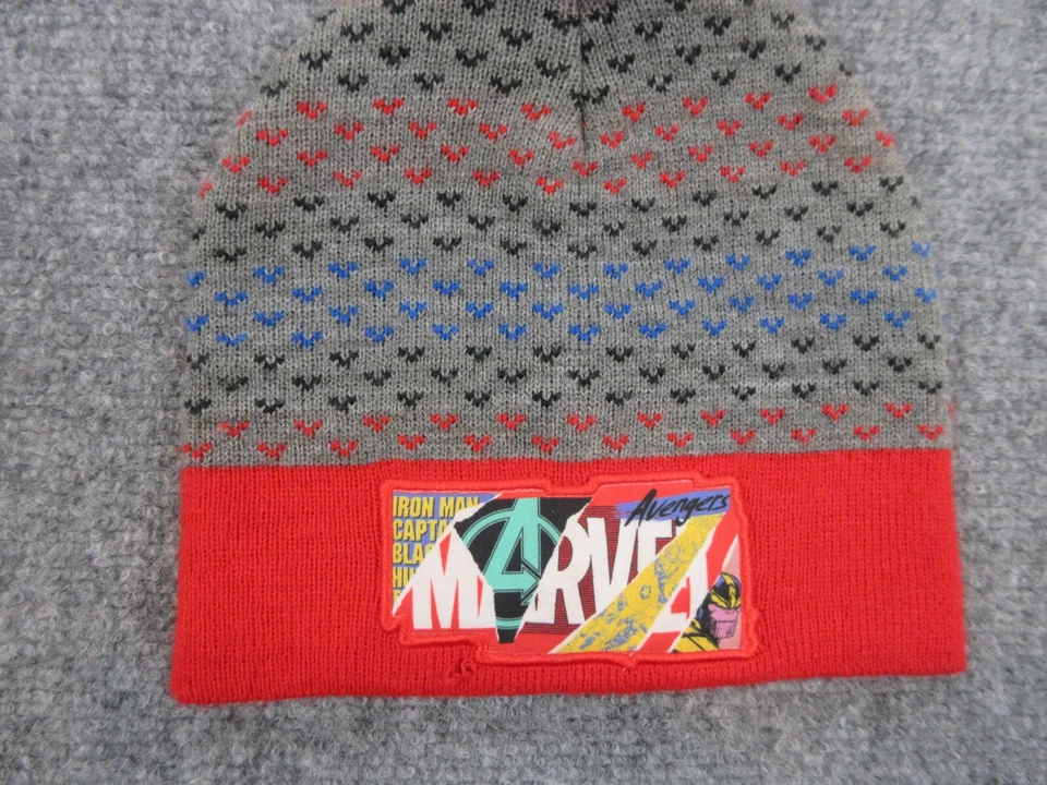 Marvel Gorro Gorra Niños Talla Única Gris Rojo Vengadores Película TV Juventud Foto 2 de 4