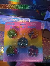 Vintage Lisa Frank 5 Pom Pom Rings For Happy Girls Toy in Package 1990s