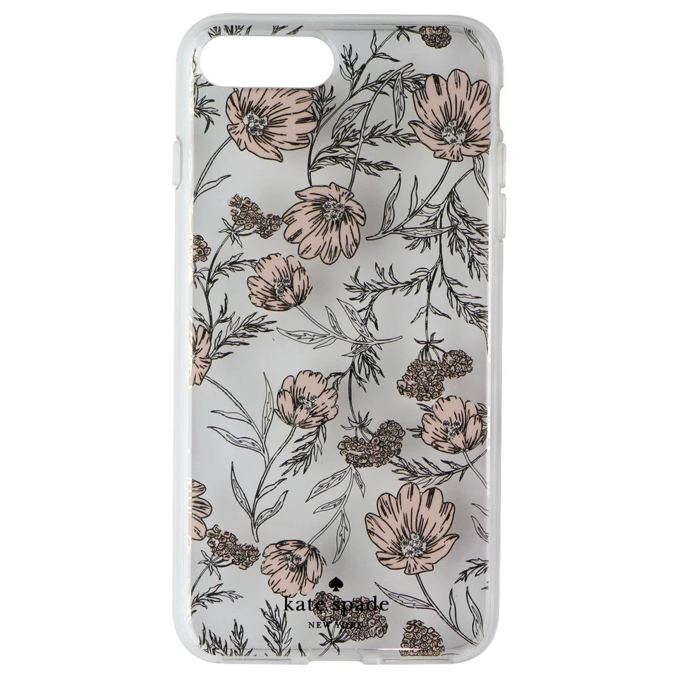 Kate Spade Hybrid Case for iPhone 8 Plus / 7 Plus - Clear / Pink Blossoms / Gems - Image 2 of 3