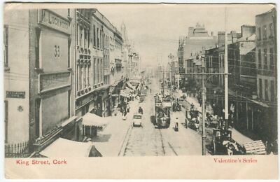KING STREET, CORK - Co Cork Straßenbahn Postkarte