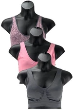 Rhonda Shear Seamless Jacquard Ahh Bra Removable Pads Gry/PinkGry/Pink