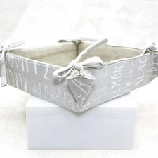 Kitchen Dining Table Decor Grey Typography Cotton Breadbasket Home Bakers Gift