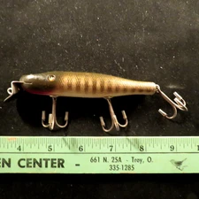 Vintage Creek Chub Wood Pikie 700 Glass Eye Fishing Lure #2 **