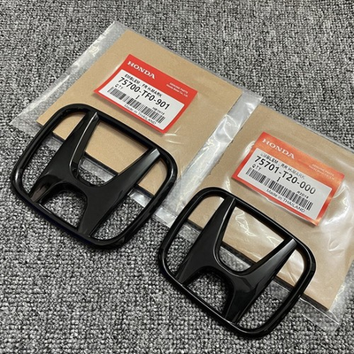 #ad Fit For Honda 2022 2025 Civic 11th 2PCS Black Front Griile Emblem Rear Badge NEW $18.54