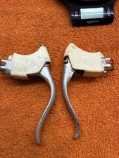 Weinmann Brake Levers W/ QR & rare White Carlton/Raleigh non-aero hoods  1970s 