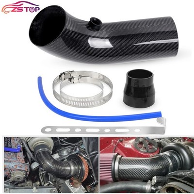 Universal 76mm 3'' Real Carbon Fiber Car Cold Air Intake Induction Pipe Hose Tube