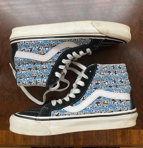 Scarpe da ginnastica Vans taglia UK 6 blu stampa panda DX (Anaheim) alte rare *alcuni danni
