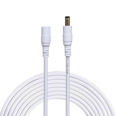 5 paia 5,5 x 2,1 mm femmina e maschio, connettore maschio femmina DC, cavo di prolunga per adattatore di alimentazione CCTV, telecamera IP wireless, monitor (bianco