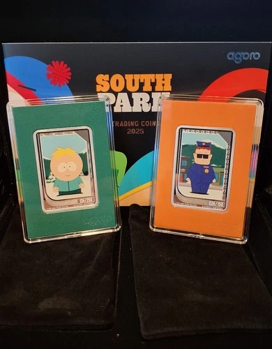 South Park 2 Rare 1oz .999 Silver Coins! #124/250 Butters, #24/150 Barbrady!!