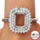 Estate Crystal 18K White Gold Halo Semi Mounting Band Ring 3.6 Grams NR