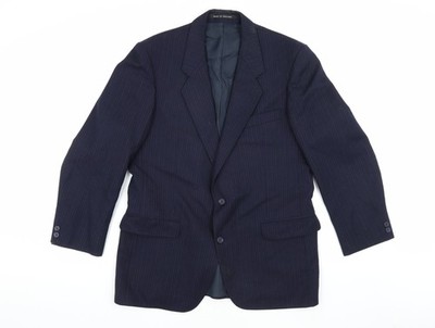The Label Herren Blazer blau gestreift Wolle 42 S