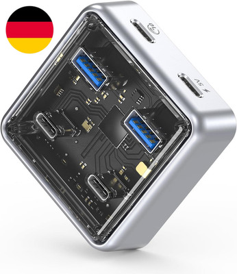 ORICO USB Hub 3.2, 4 Port USB 3.2 Gen2 Verteiler Mit 2 Typ A/C Anschlüsse, 10Gbp