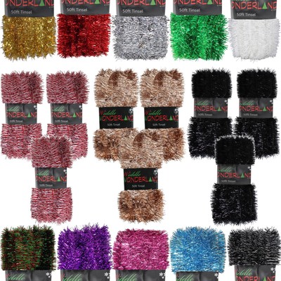 Weihnachtsbaum 3 Packungen 50 Fuß x 3 cm (150 Fuß) Lametta TOP PREIS - Farbe wählbar
