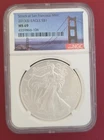 2013 S Silver Eagle NGC MS 69 Struck at San Francisco Mint Golden Gate Bridge