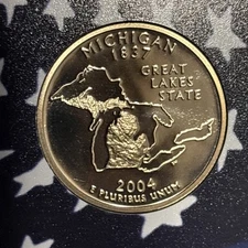 2004 S 25C MICHIGAN Proof 50 States Quarter The Great Lakes State FREE SHIPPING