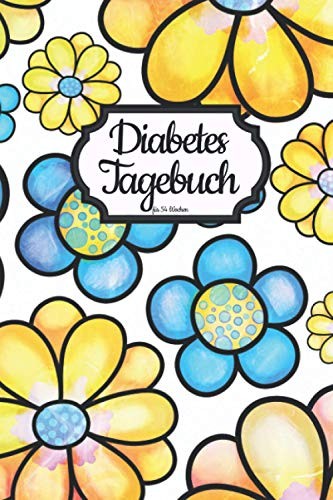 Diabetes Tagebuch: 54 Wochen Blumenmotiv Din A5 Inkl.-image