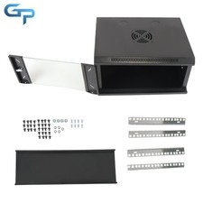 6U Wall Mount Network Server Rack, 15.5" Deep Glass Door Cabinet