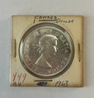 1963 Canada 1 Dollar 80% Silver Coin BU Queen Elizabeth II & Voyageur (MM00190)