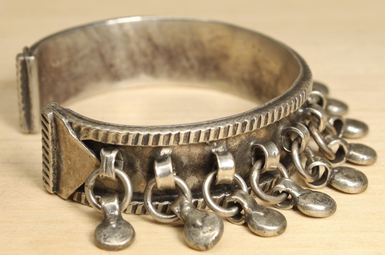 Vintage Silver Tribal Berber Bracelet X788A - image 2