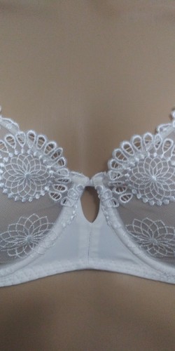 Simone Perele Women's lace Bra sz 32E (DD) Underwire white 115330 France Sheer - Picture 4 of 12