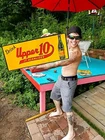 Vintage Old Metal Rare Upper 10 soda Pop Sign W/ Bottle Graphics 30X12    7 up